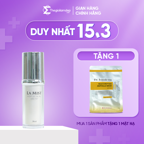 Nước xịt khoáng nâng cơ Lamist Laaskin hỗ trợ làm mịn da, giảm nếp nhăn và chân chim 30ml