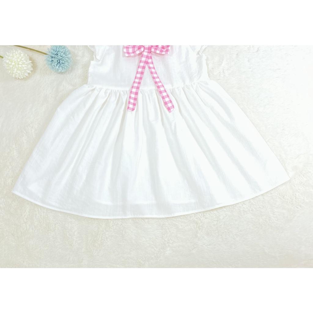 Đầm bé gái,váy trẻ em cánh tiên phối cổ caro vải linen siêu xinh cho bé ,BITIKIDS size 0 đến 6 tuổi