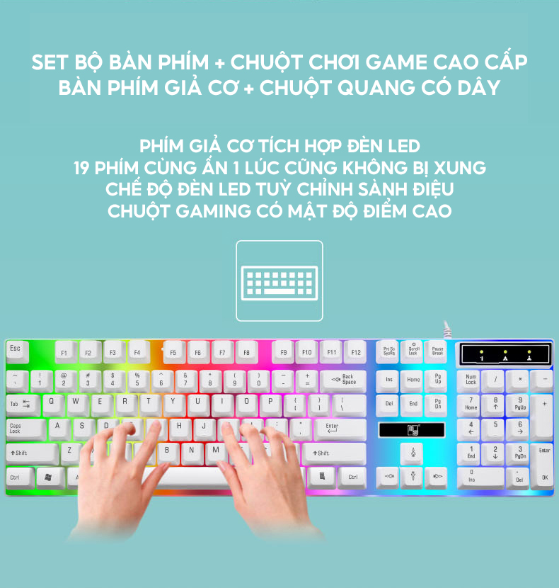 Bộ Bàn Phím Gaming Kèm Chuột Có Dây Set Bộ Giá Rẻ Ship Ngay Trong 2 Giờ Dùng Cho Pc Laptop