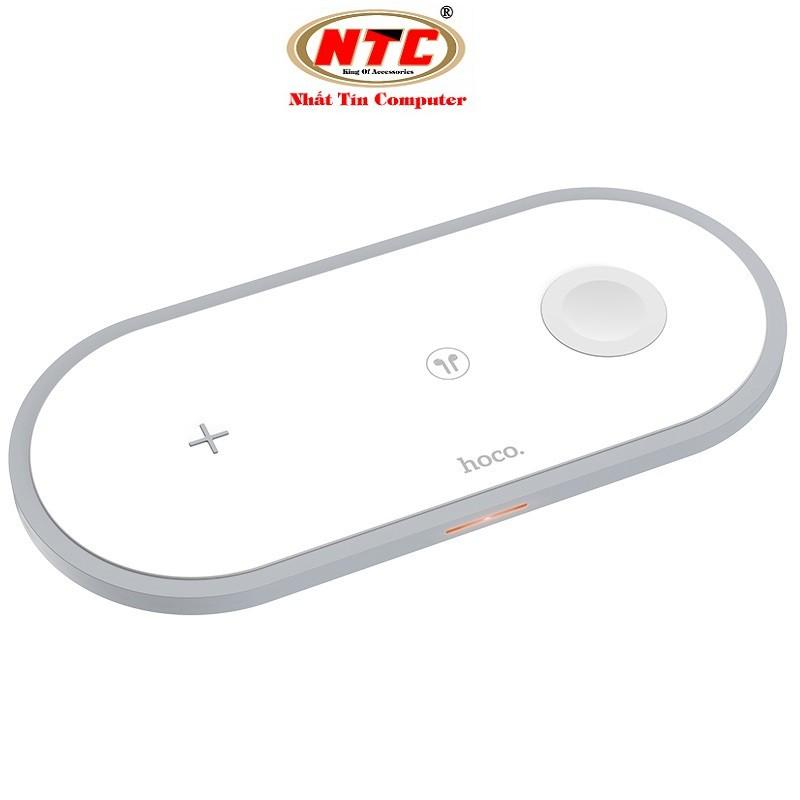 Đế sạc không dây 3-in-1 Hoco CW24 max 10W dành cho điện thoại / đồng hồ thông minh / tai nghe bluetooth đôi (Trắng)