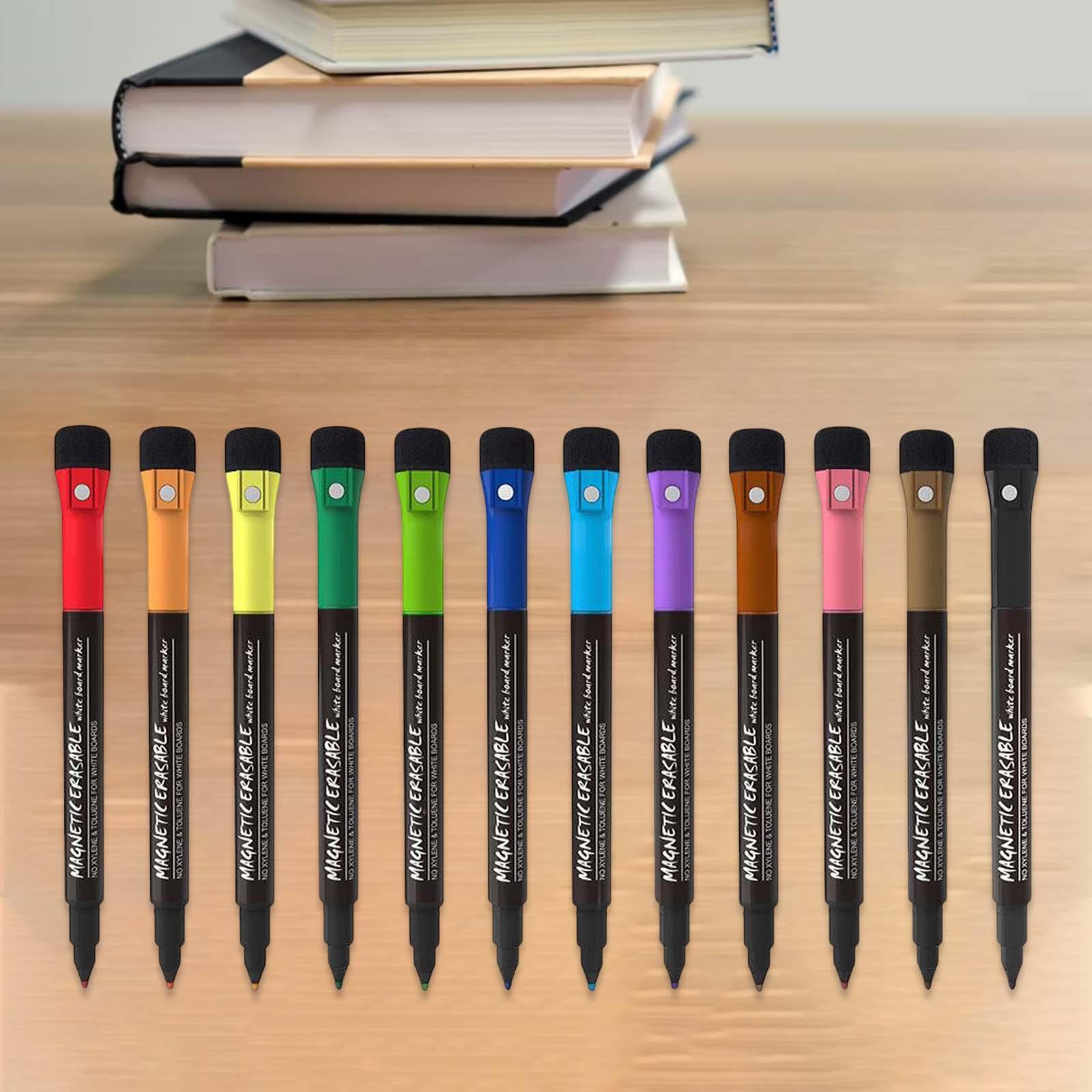12x Erase Whiteboard Mirror Glass Markers Pen Fine Tip Long Lasting