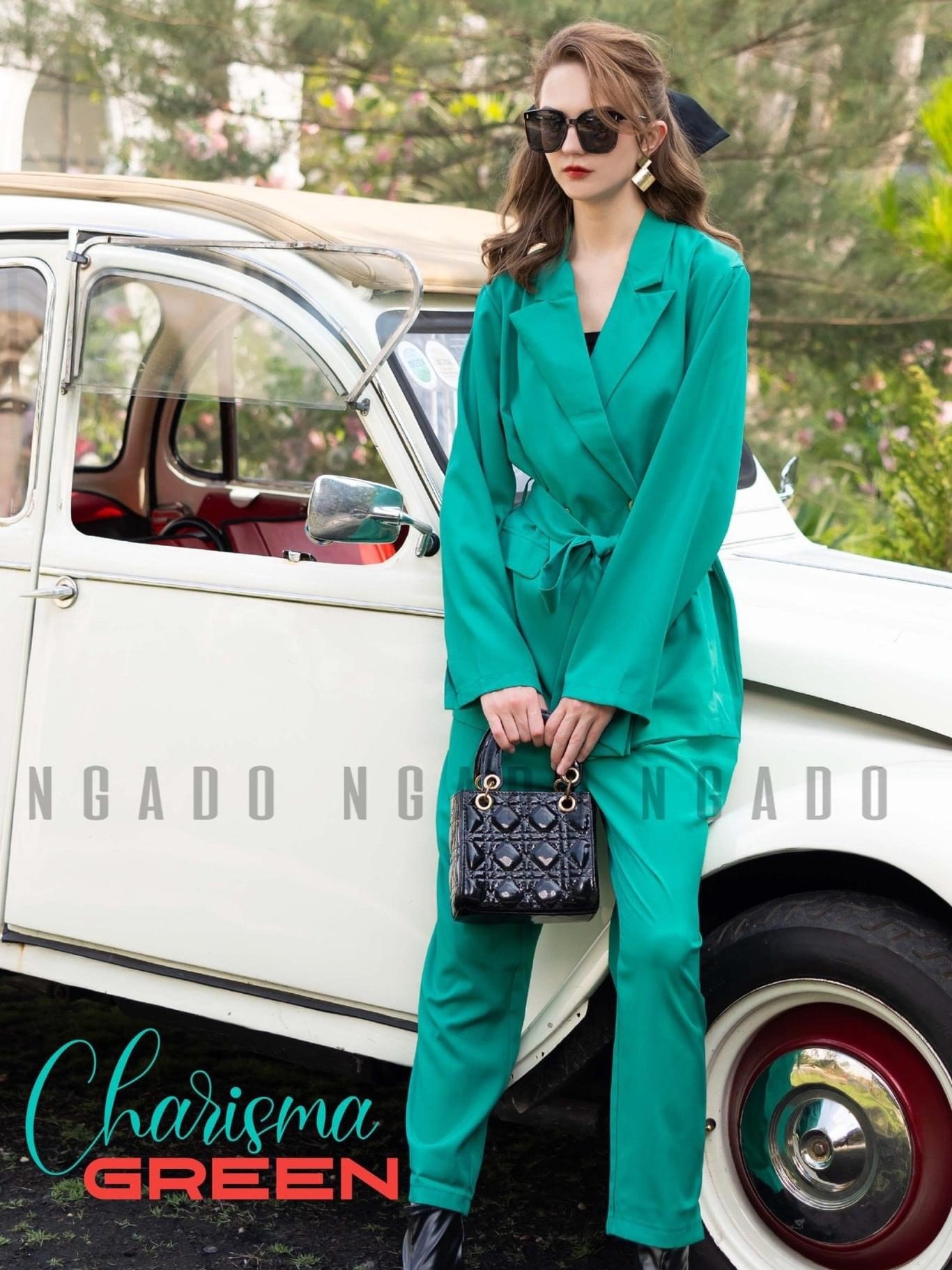 Set áo vest xanh ngọc NGADO