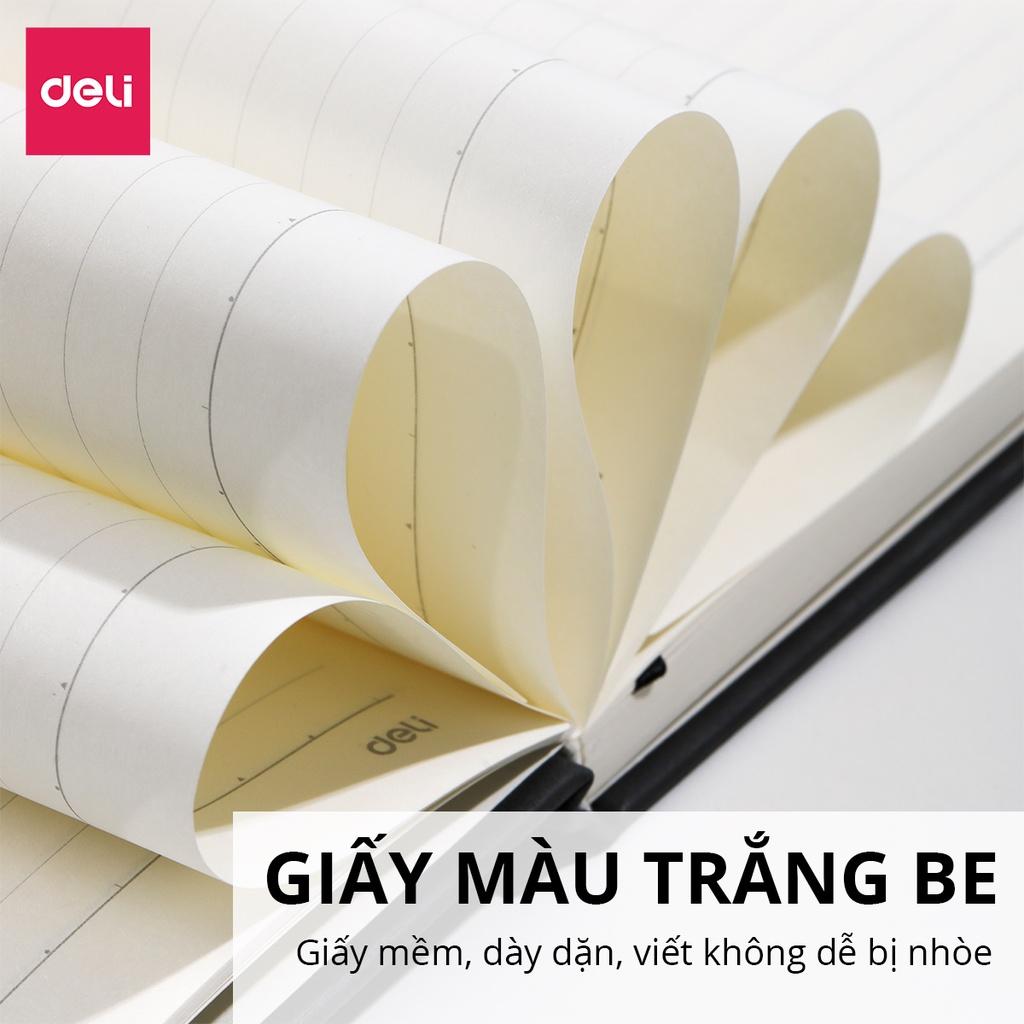 Sổ Tay Bìa Da Kẻ Ngang A5 B5 80gsm 192 / 240 Trang Cao Cấp Deli - Chống Nước Làm Quà Tặng Sang Trọng - Phù Hợp Làm Sổ Kế Hoạch Planner, Nhật Kí, Tập Vở Ghi Chép Bullet Journal - EN039 / EN040