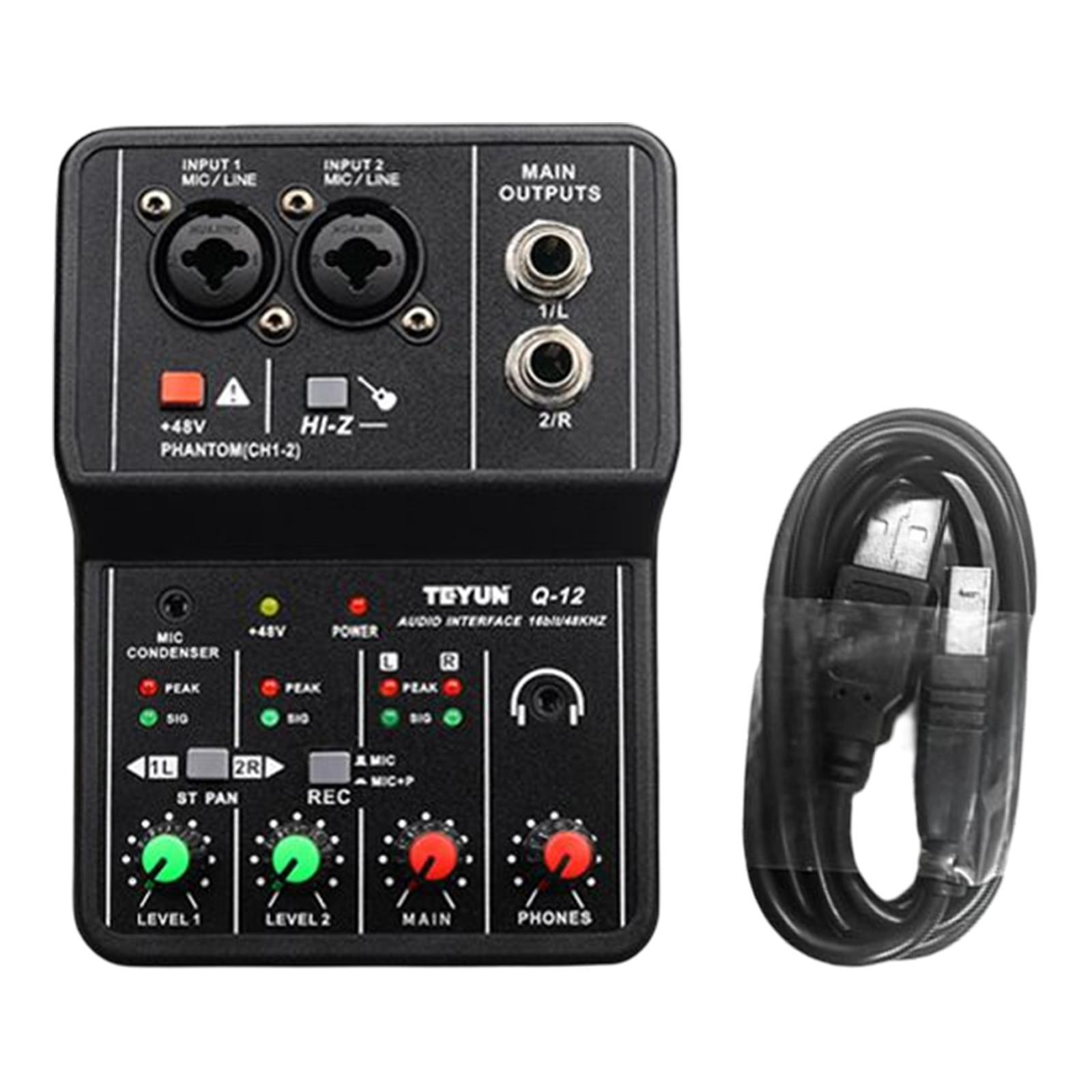 Sound Card Audio Mixer 48KHz for Music Recording Equipment Live   PC
