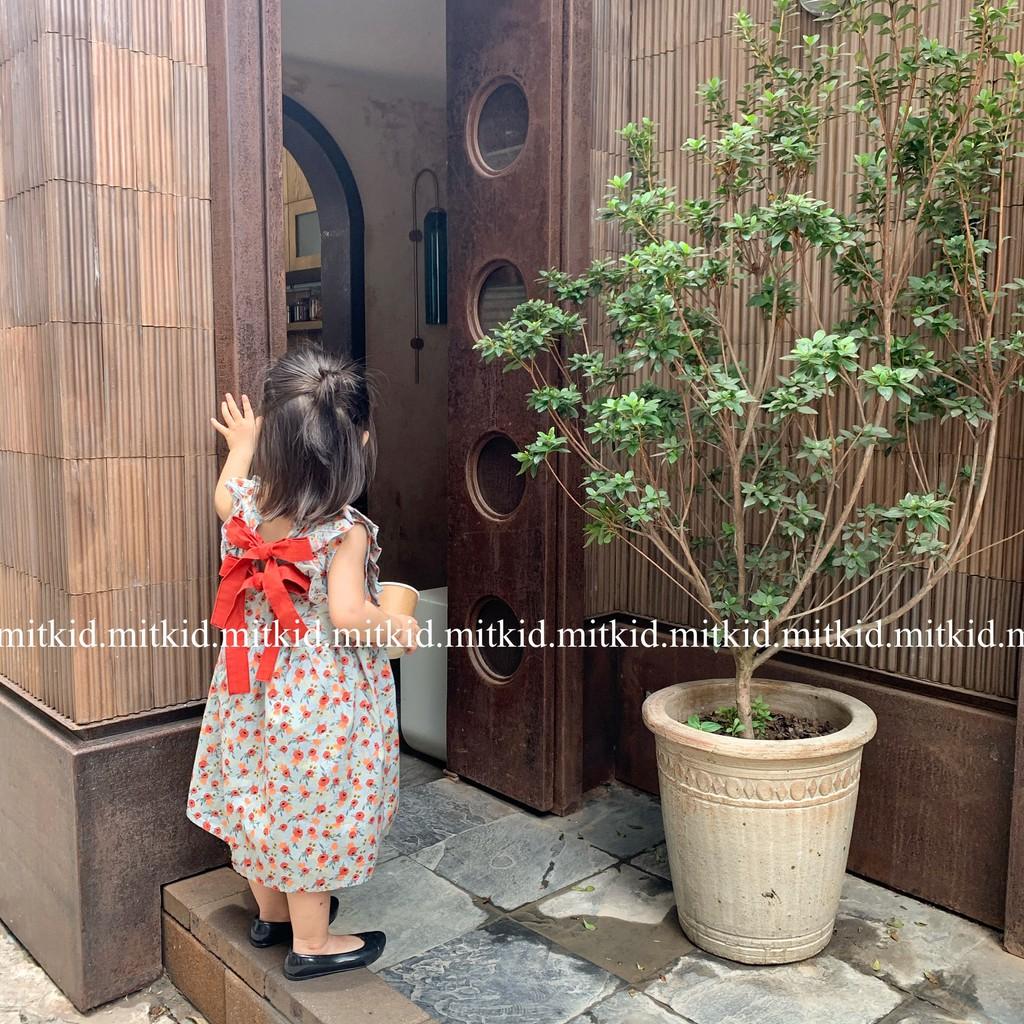 VÁY CHO BÉ GÁICÓ SẴN, Váy hoa buộc nơ THỜI TRANG cho bé gái