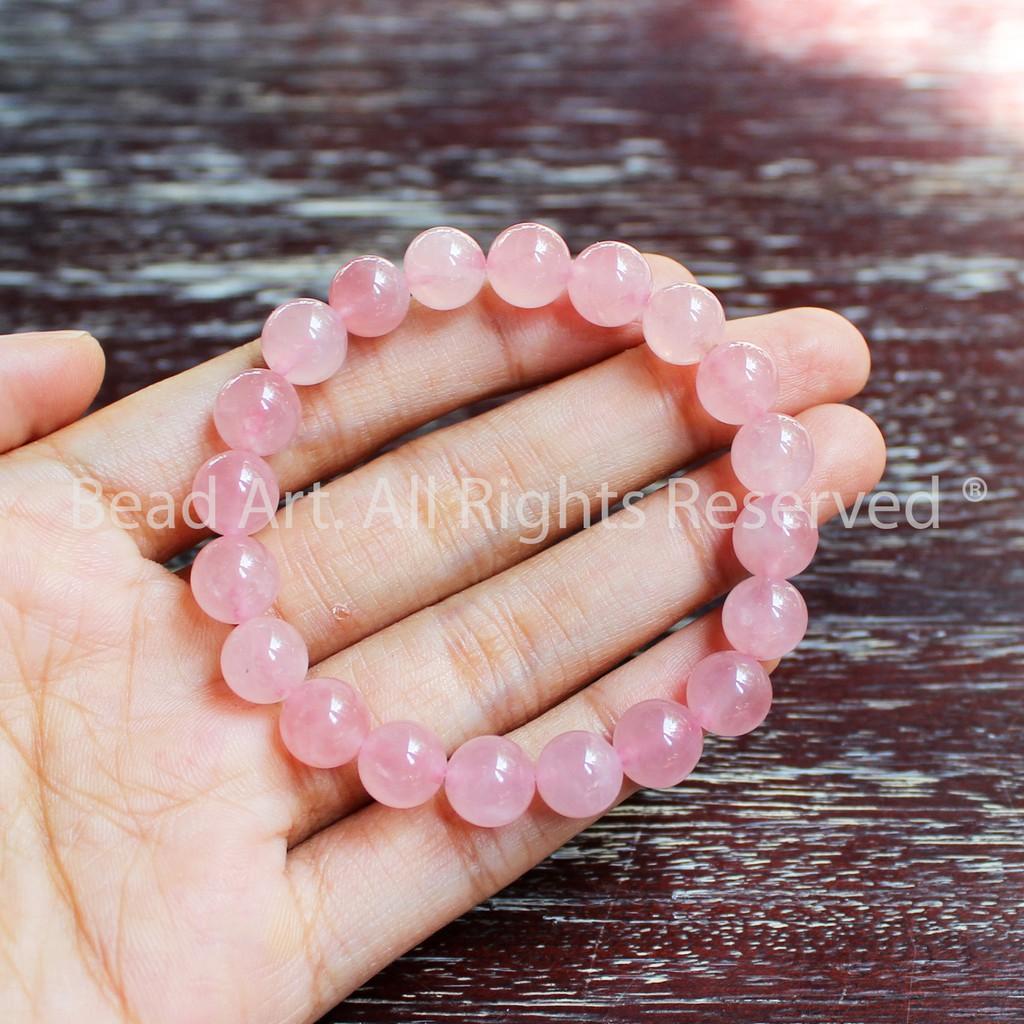 Vòng Tay Đá T.A Hồng Madagascar 8MM, Mệnh Hoả, Thổ, Vòng Tay Phong Thuỷ, Chuỗi Hạt S46 - Bead Art