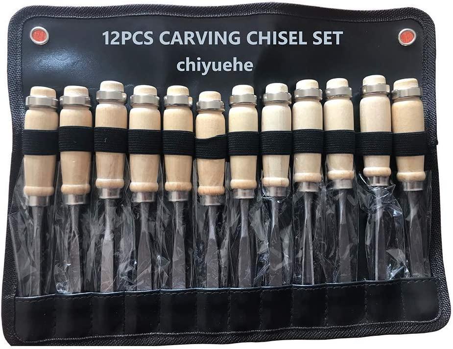 Bộ đục khắc gỗ chuyên nghiệp - Bộ dụng cụ chế biến gỗ sắc nét 12 mảnh