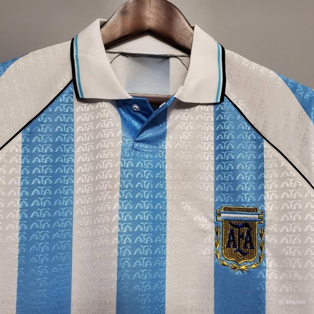 Áo Bóng Đá Retro Tuyển Argentina 1996 - Sân Nhà bản cao cấp vải Cotton Polyester