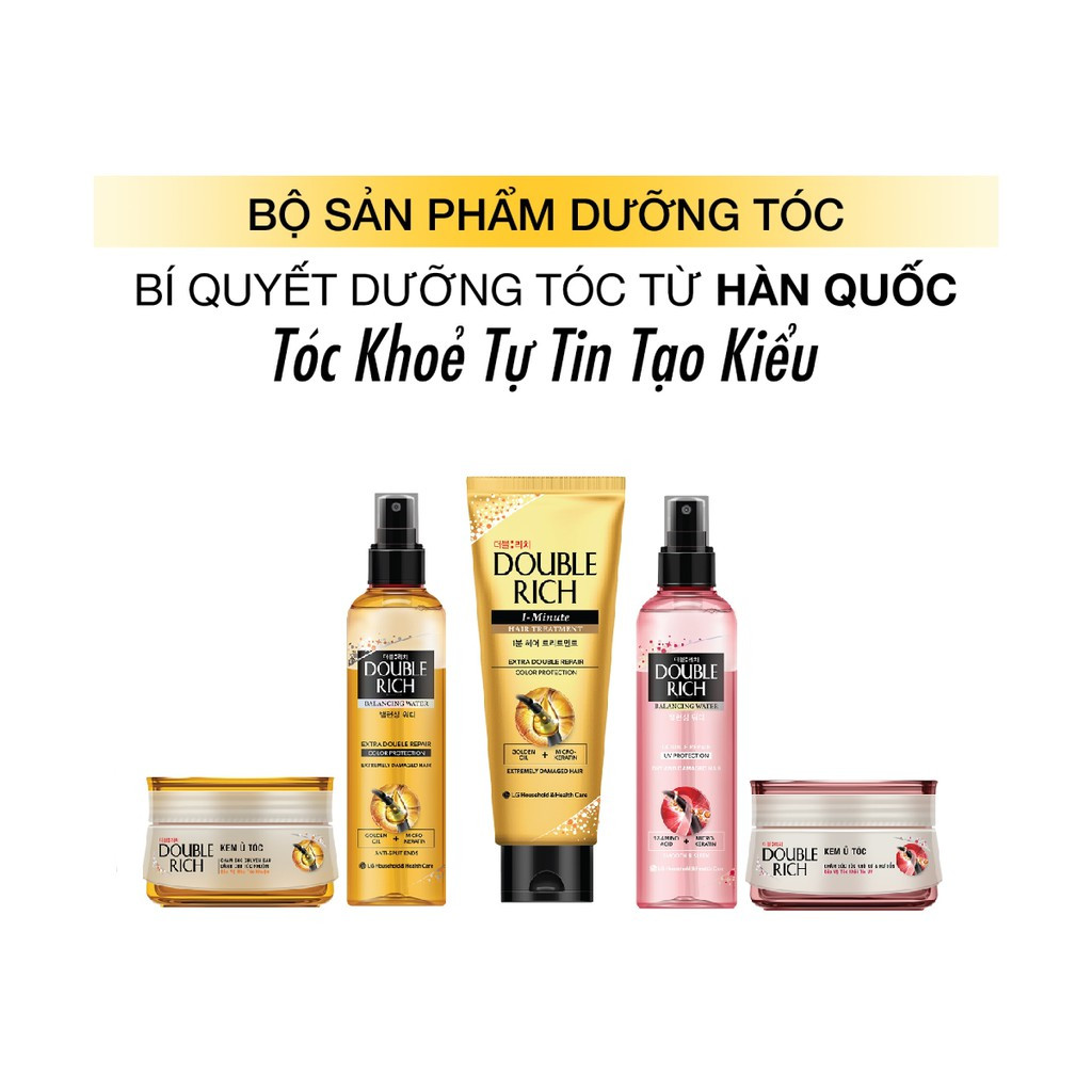 Kem xả 1 phút Double Rich giúp tóc chắc khỏe bóng mượt 75ml