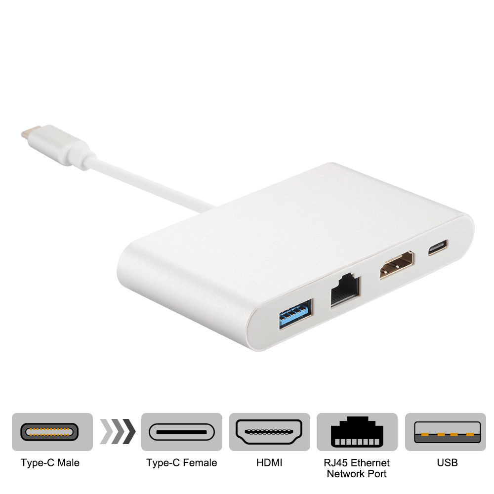 Cáp chuyển đổi Type C sang HDMI - USB 3.0 - LAN - Type C