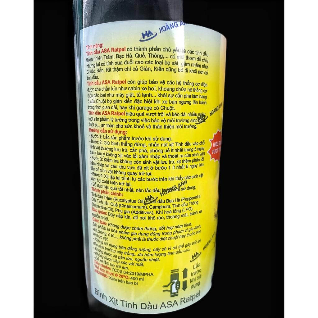 Xịt đuổi chuột chống cắn phá dây điện trong xe và máy móc ASA Ratpel Aerosol 400ml