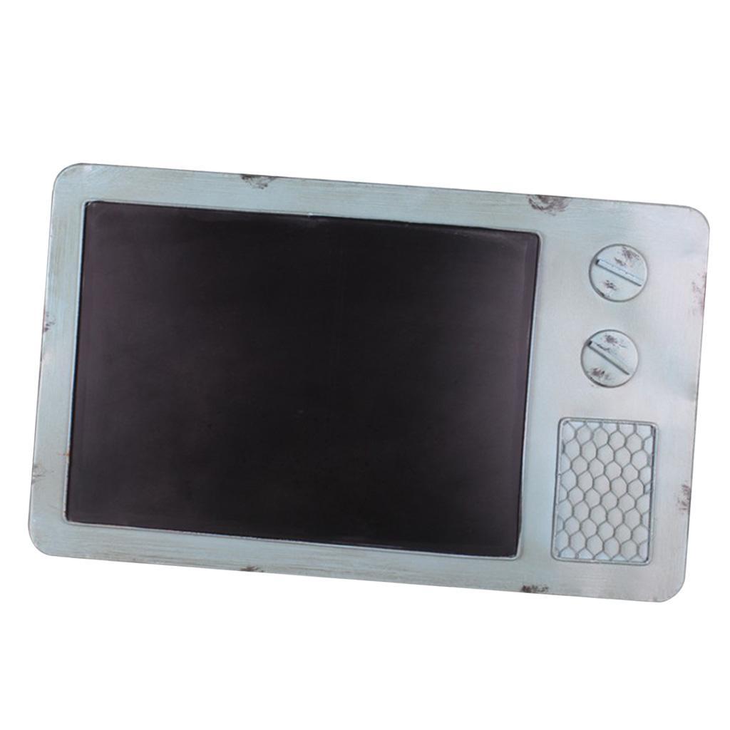 Vintage Metal Blackboard Memo Message Board for Bar Pub Decor Light Blue