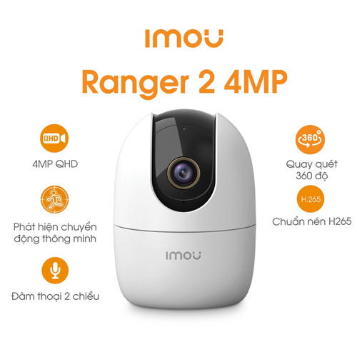 Camera IP Wifi trong nhà IMOU 4MP Ranger 2 IPC-A42P-L – Hàng Chính Hãng