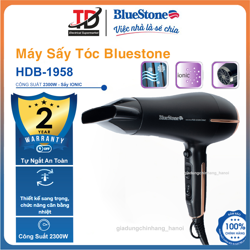 Máy Sấy Tóc Bluestone Hdb - 1958, Công Suất 2300W, Hàng Chính Hãng