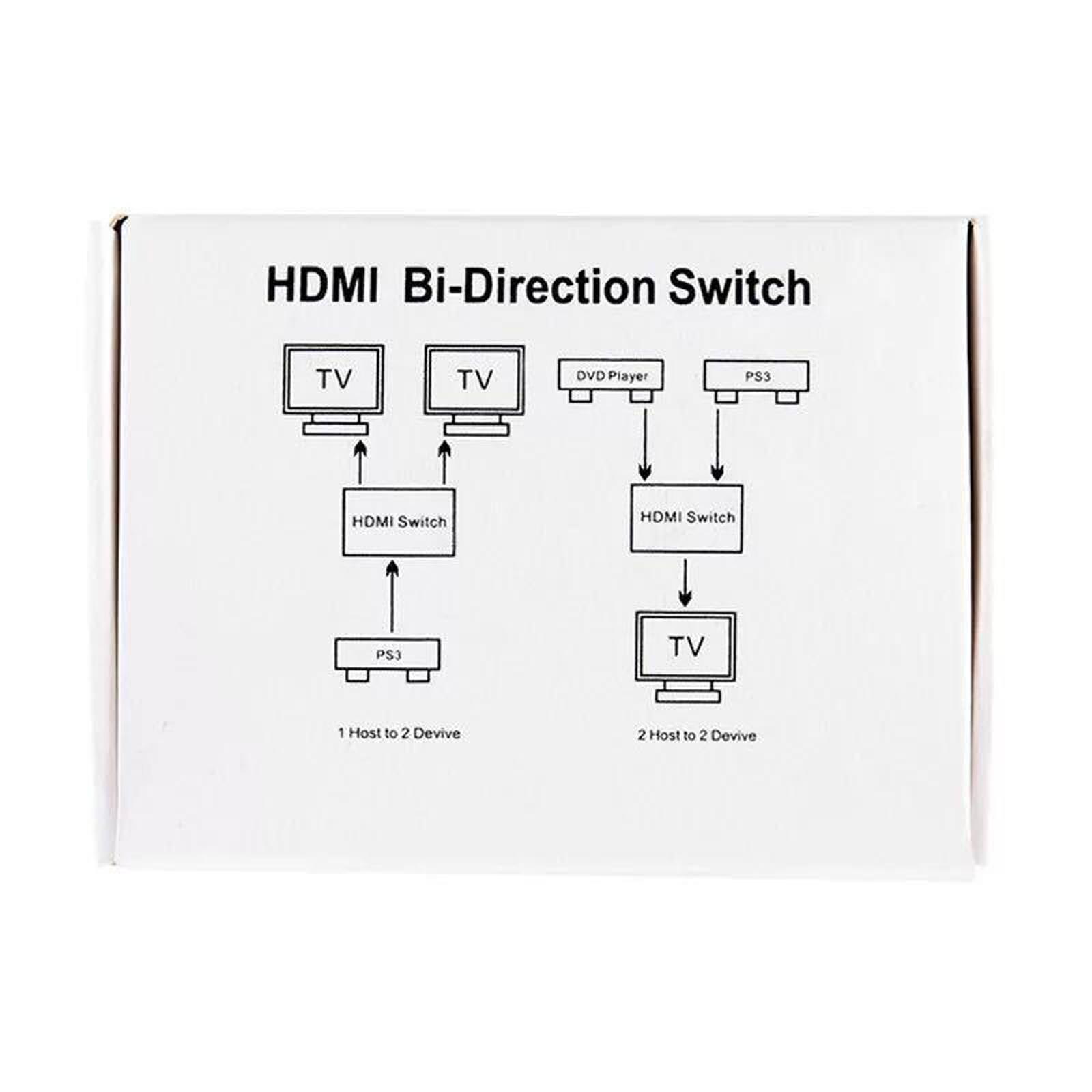 1080P 4K Switch Switcher 2 Splitter Hub 2 Ports For HDTV