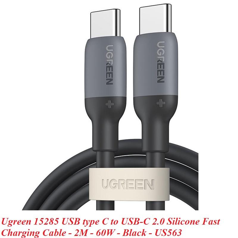 Ugreen UG15285US563TK 2m 60w 3a qc4.0 cáp sạc nhanh usb type c c-c màu đen - HÀNG CHÍNH HÃNG