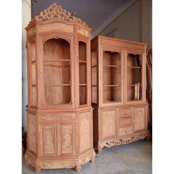 Tủ góc trang trí gỗ hương cao cấp