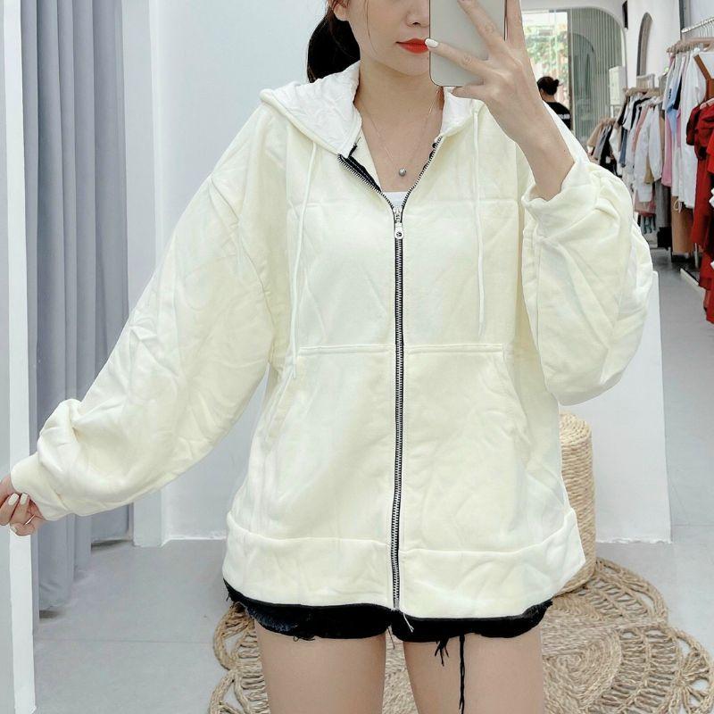 Áo Khoác nỉ Chống nắng Cho Nữ Form Rộng có dây kéo Unisex SIÊU ĐẸP