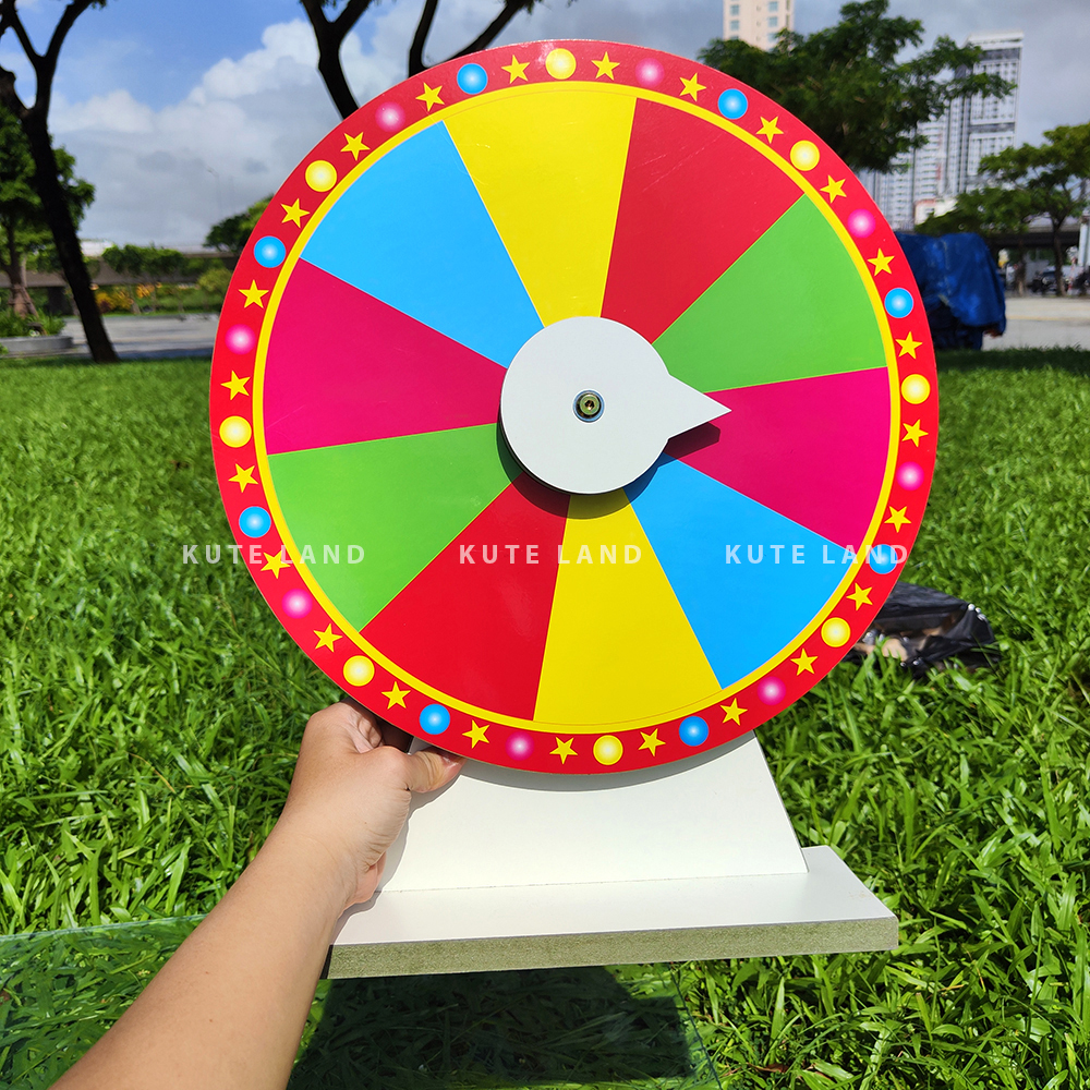 Vòng quay trúng thưởng size 40 cao 50 cm lucky wheel may mắn sáng tạo nội dung với bút bi dành cho sự kiện
