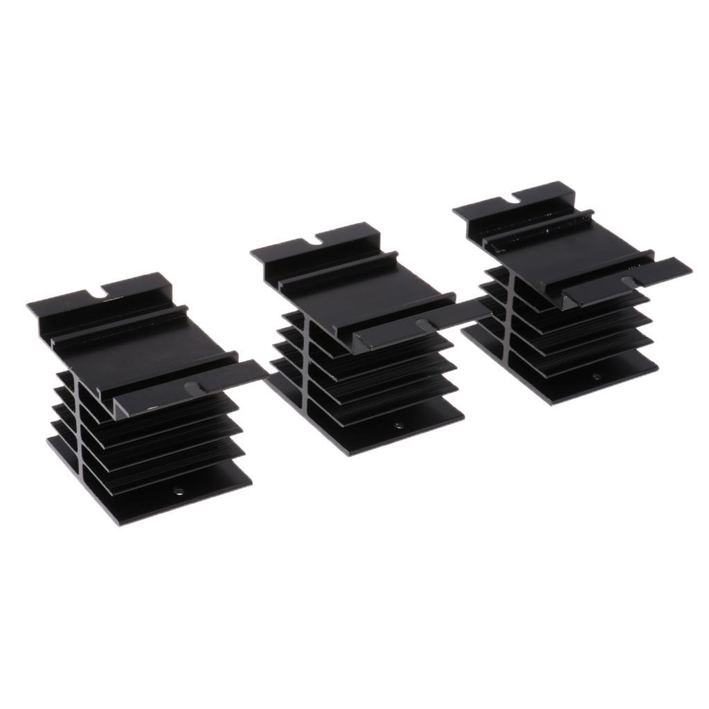3xBlack Heat Sink 80*50*50mm for SSR-10DA Heat Dissipation