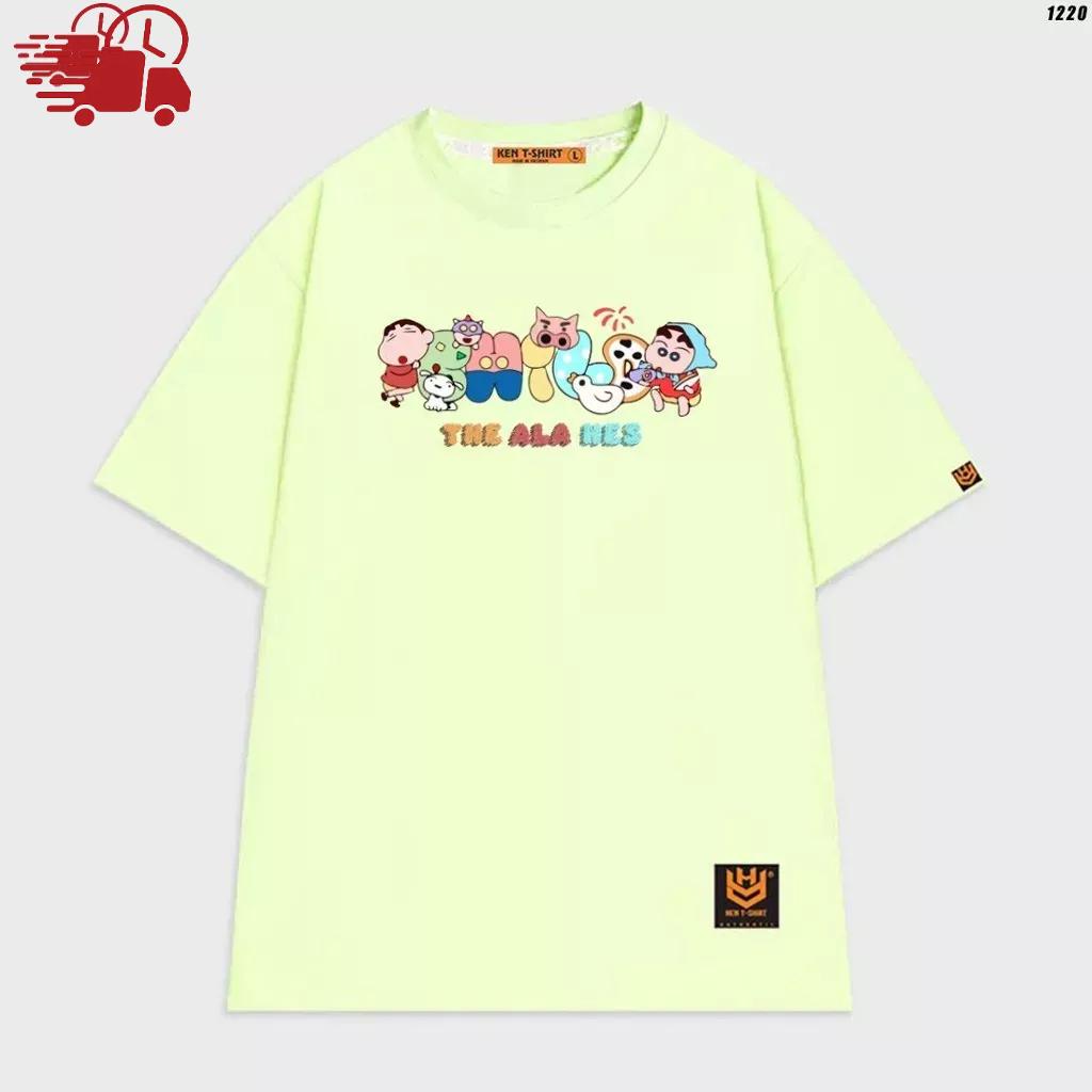 Áo thun tay lỡ nam nữ áo phông trơn unisex in hình cậu bé bút chì Shin Chan vui nhộn