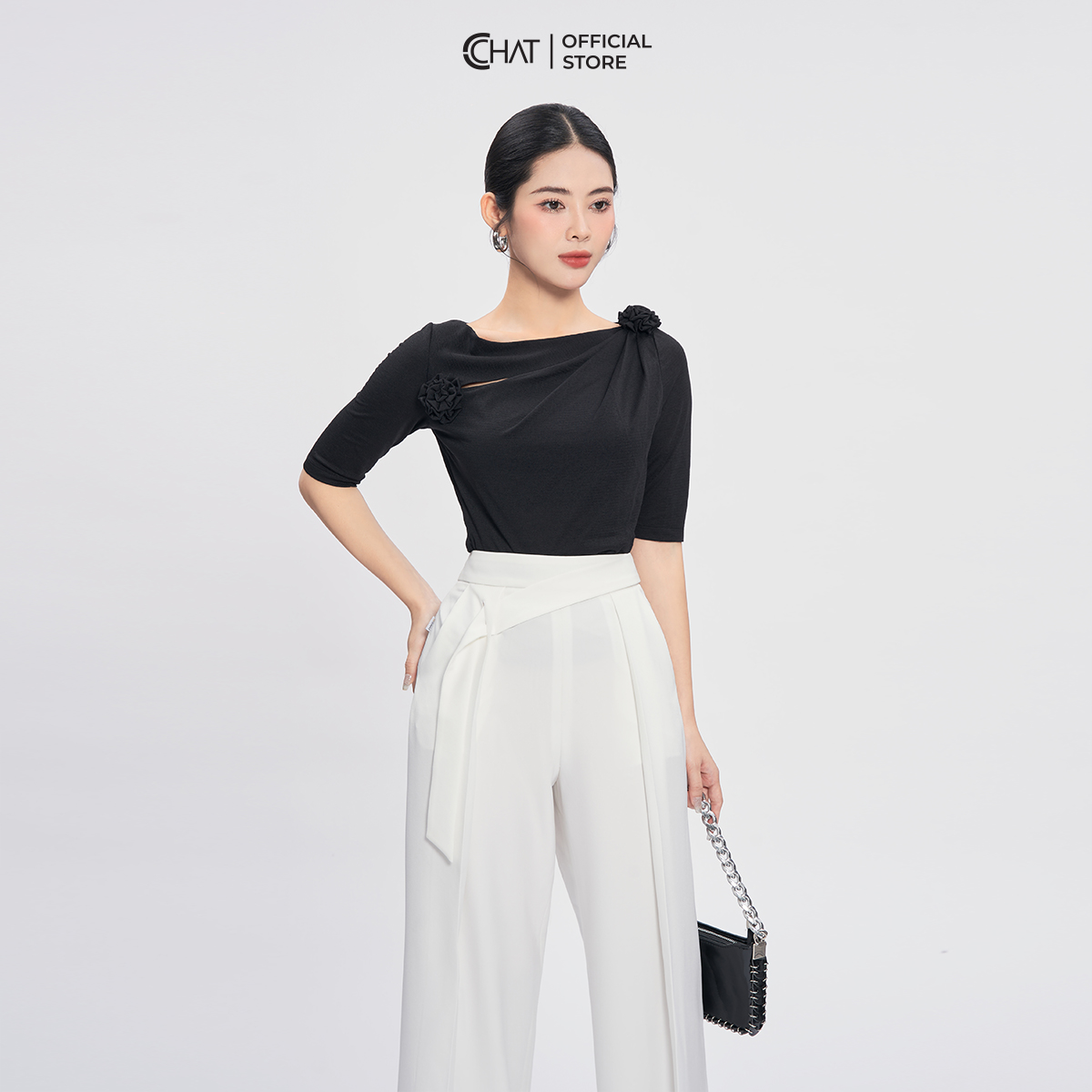 Quần Ống Rộng  Dáng Suông Âu Tà Bong Dây Vắt Chất Tuytsi Cao Cấp 53QDS2016ST