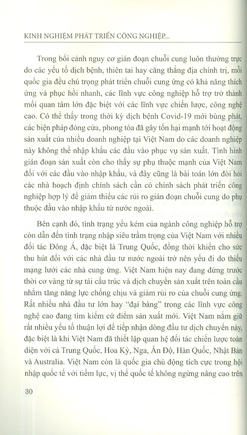 Kinh Nghiệm Phát Triển Công Nghiệp Hỗ Trợ Ở Nhật Bản, Hàn Quốc, Đài Loan Và Hàm Ý Chính Sách Cho Việt Nam (Sách Chuyên Khảo)