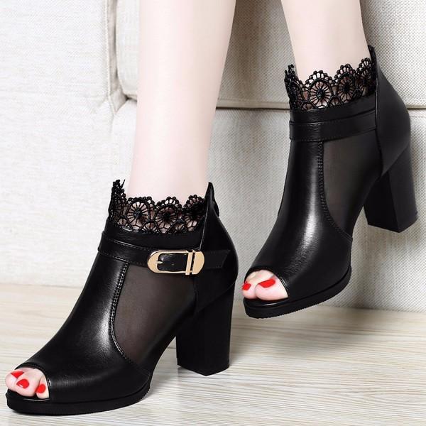Combo nguyên ri Giày Boot Cổ Lưới Hoa