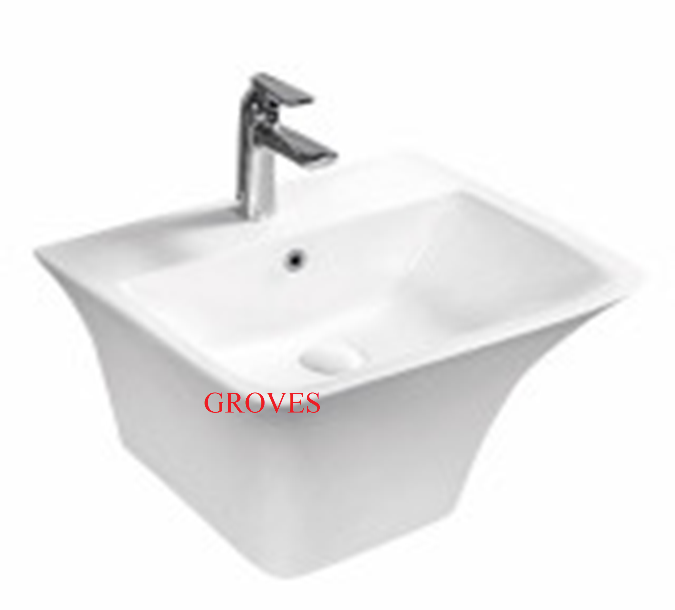 CHẬU LAVABO LIỀN CHÂN VÁT VUÔNG GROVES GRVL 2804