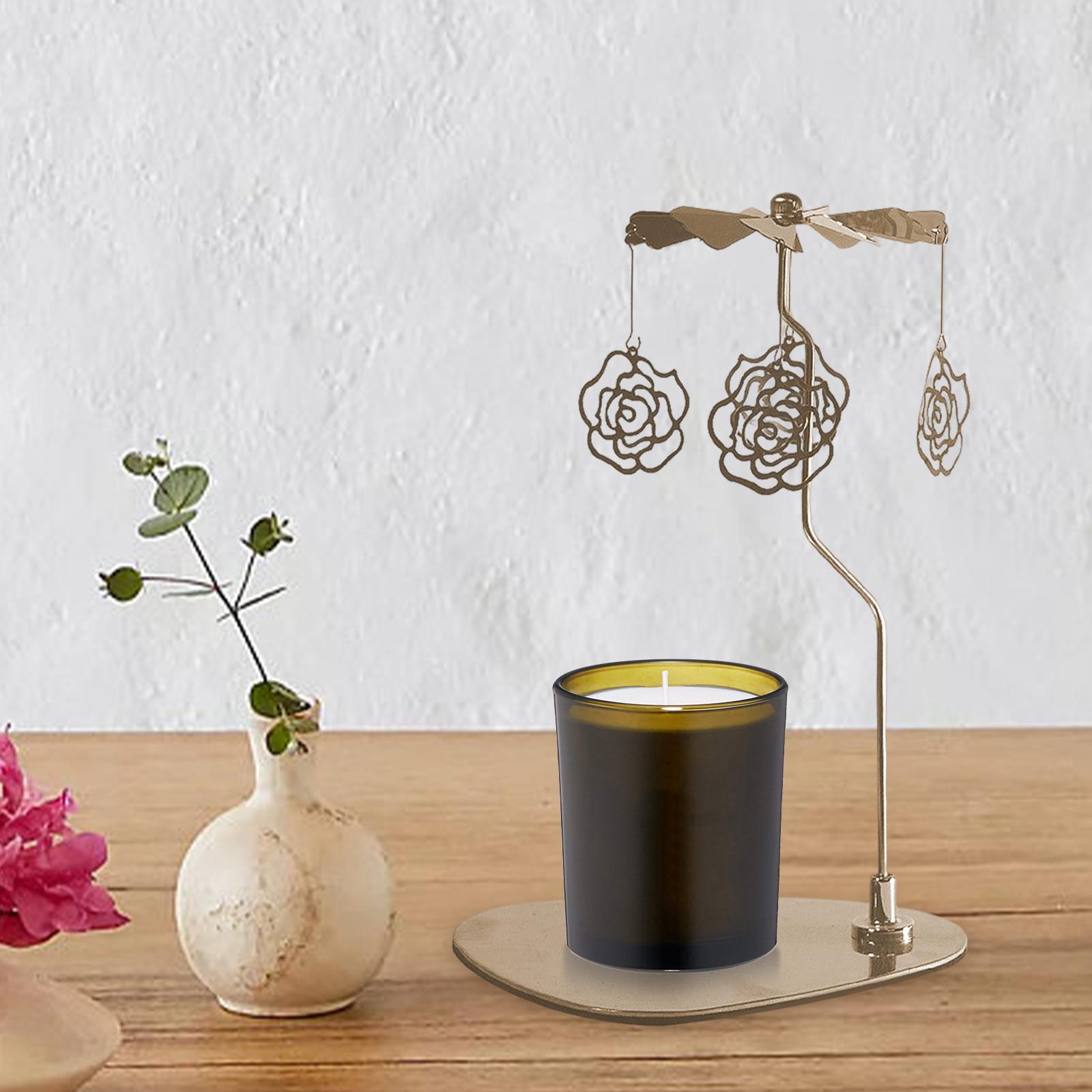 Romantic Rotating Candle Holder Candlestick for Party Festival Decoration