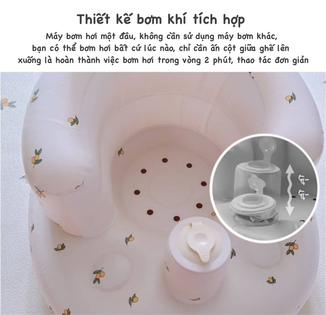 Ghế hơi tập ngồi cho bé cao cấp phong cách Hàn Quốc phù hợp cho bé từ 4 tháng tuổi trở lên