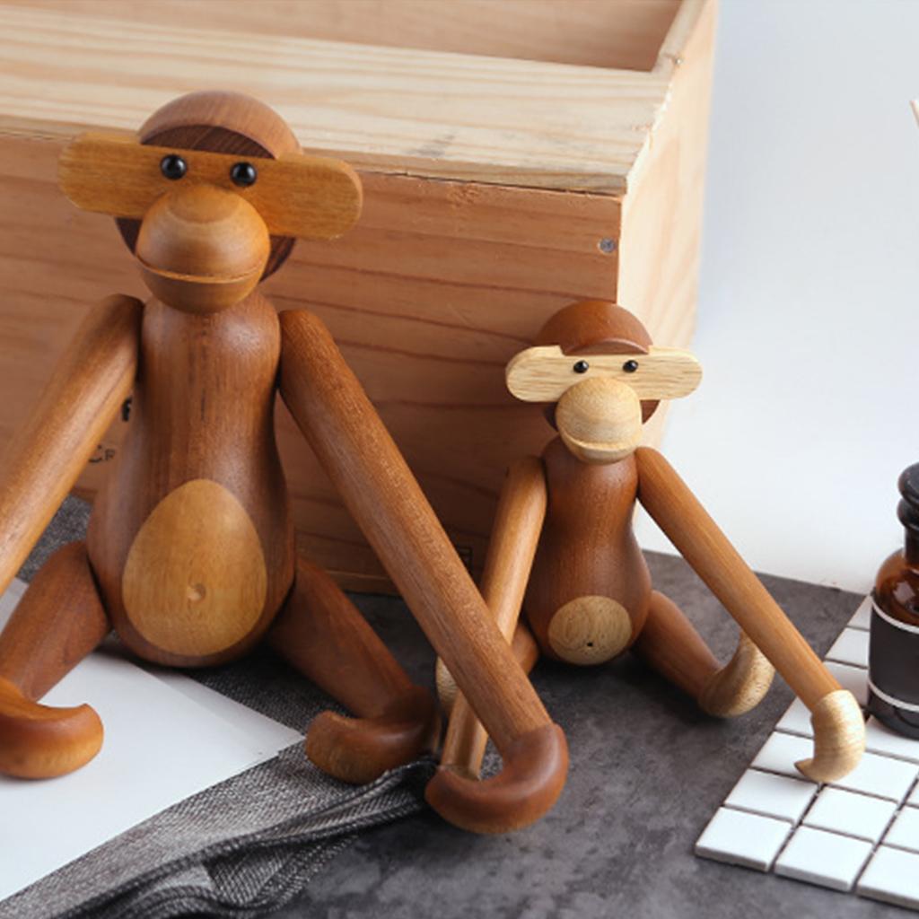 Monkey Ornaments Nordic Wooden Statues