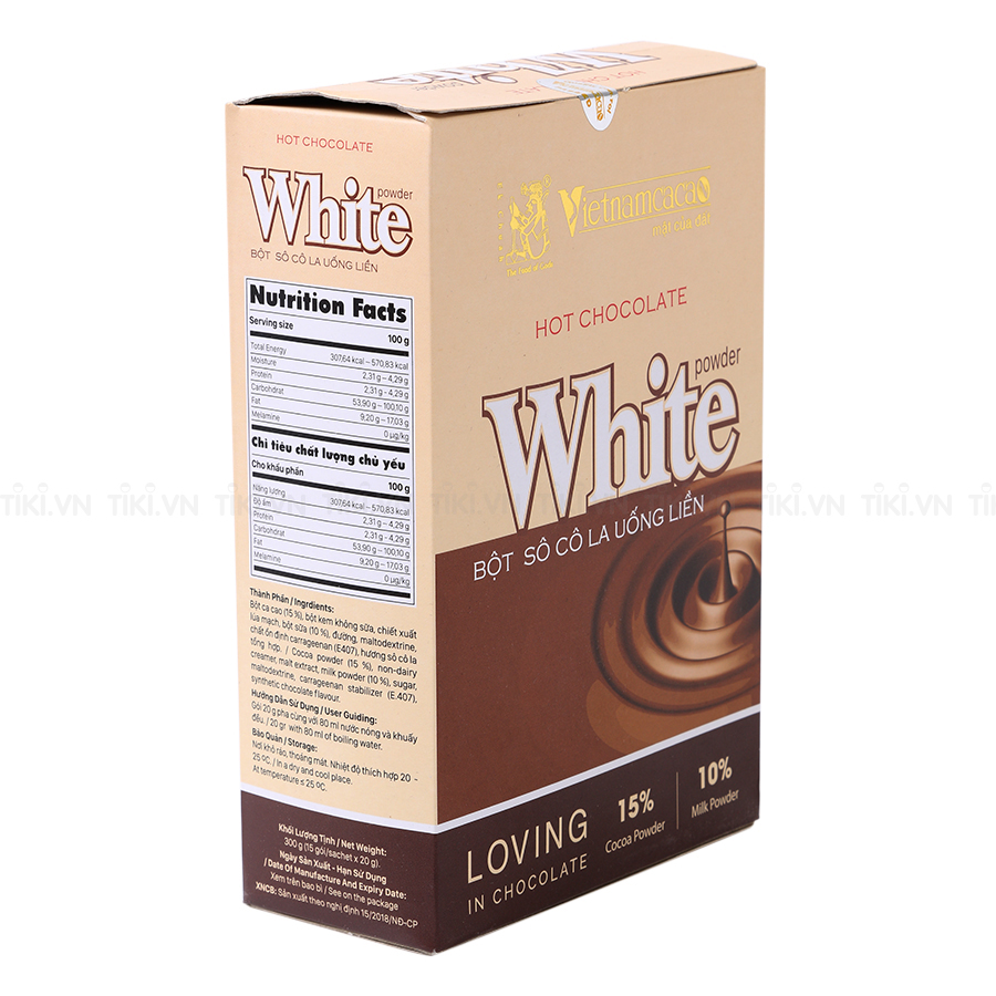 Bột Cacao Hot Chocolate White Vinacacao (300 g)