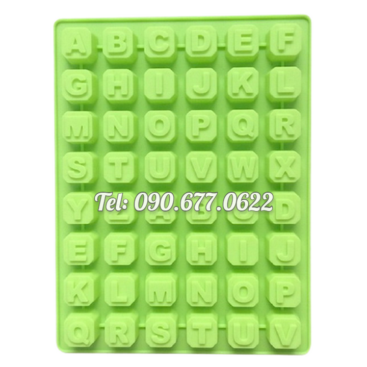 Khuôn silicone làm bánh, rau câu, socola 24 chữ cái, 10 số, ký tự - Mã số 1136