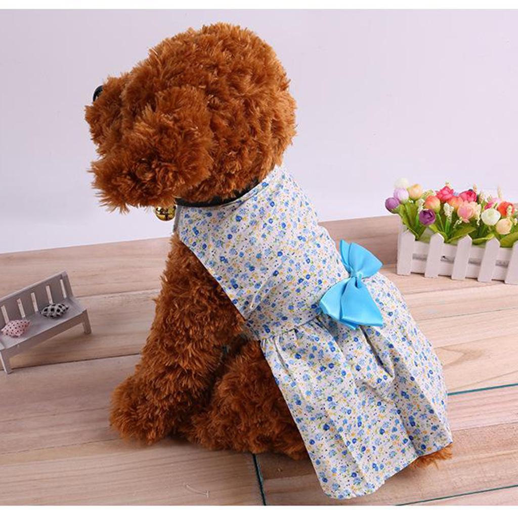 Pet Dress Dogs Puppy Skirt Floral Clothes Summer Spring Party Outfit