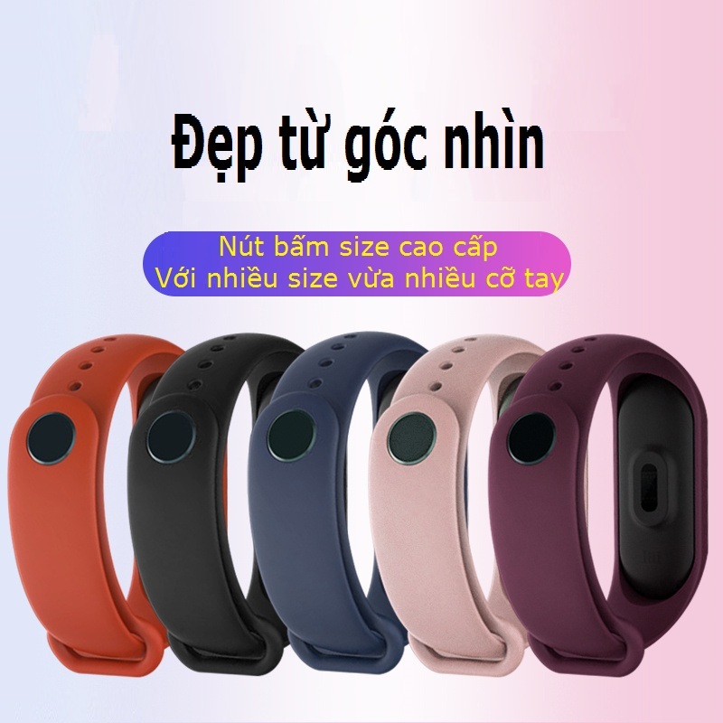 Dây Đeo Cao Su Thay Thế Dành Cho Xiaomi Miband 3 Miband 4 Chất Lượng Cao, Đeo Thoải Mái, Nhiều Màu Sắc [CHỌN MÀU] - Hàng chính hãng