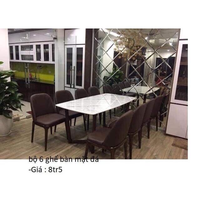 Bàn ăn 6 ghế gỗ sồi mẫu 1