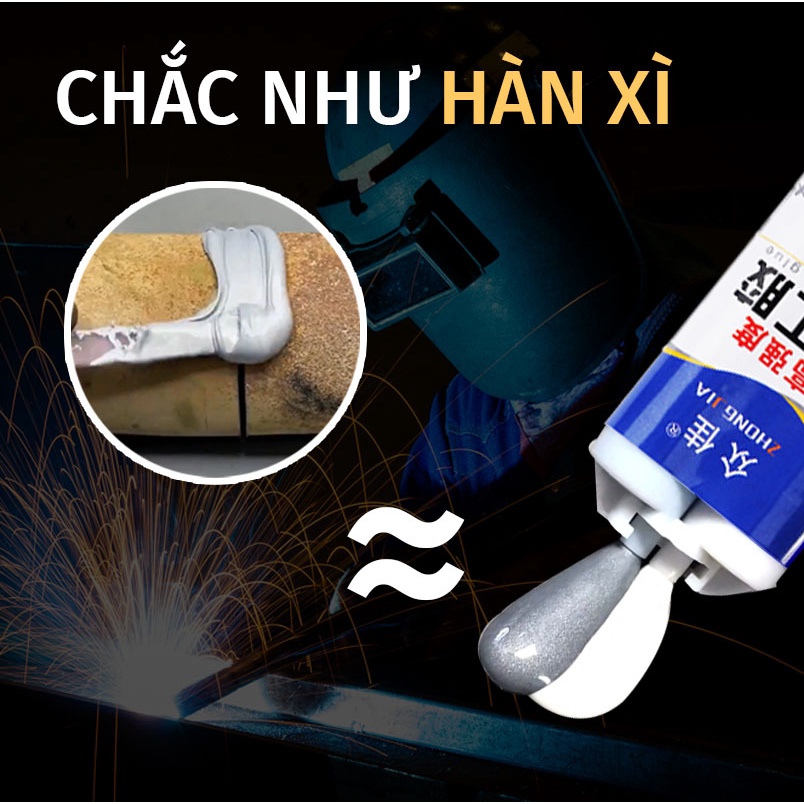 Tuýp 85g, Keo hàn nối vá sắt, thép, kim loại, keo dán hàn mọi bết nứt vỡ,dán sửa nối đồ nhựa đồ gỗ chắc chắn độ bền cao