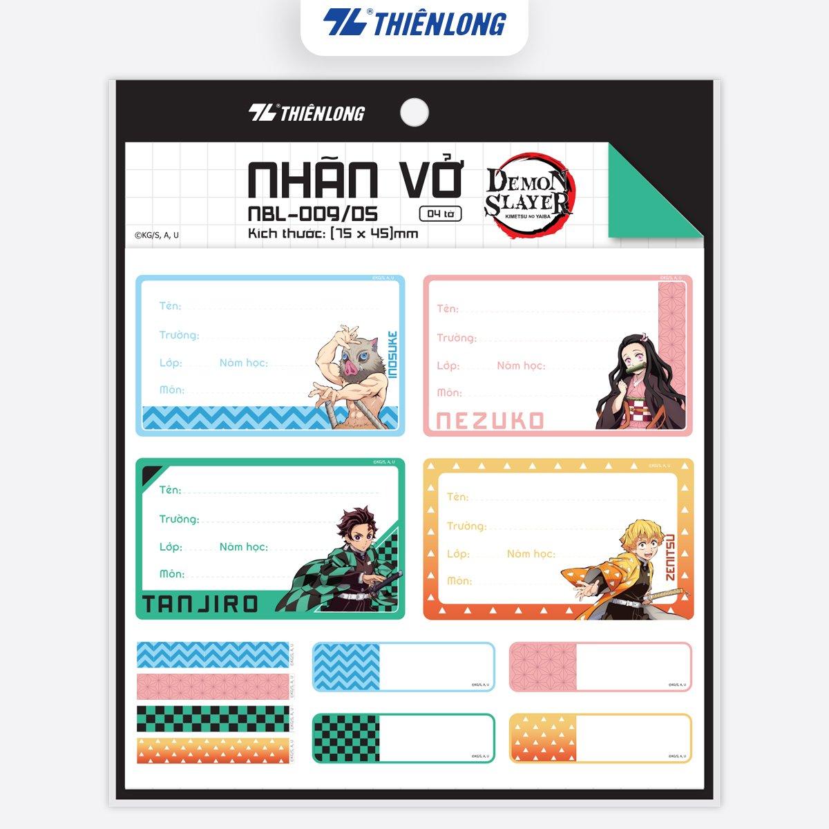 Combo 48 Nhãn vở Thiên Long - Phiên bản Demon Slayer NBL-009/DS