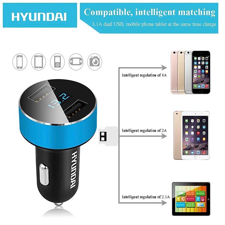 Bộ chia tẩu sạc ô tô USB Huyndai HY36 loại tốt - Hàng nhập khẩu
