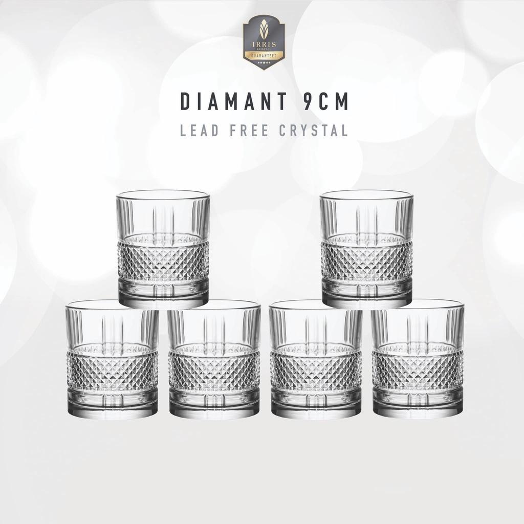 Bộ 6 Cốc Pha Lê IRRIS DIAMANT, Đường Kính 9cm, Nhập Đức