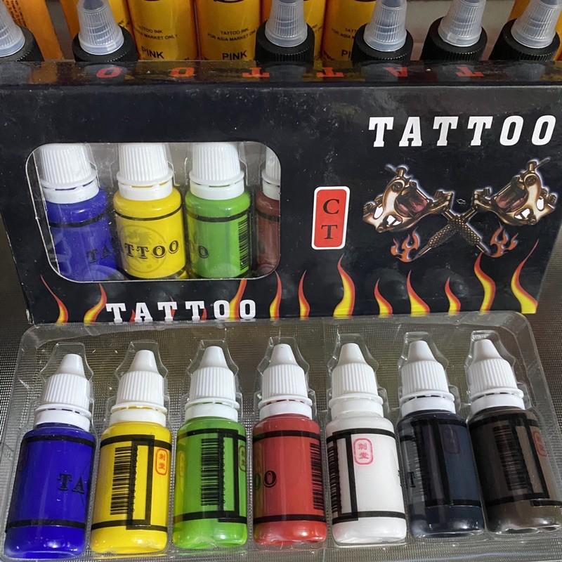 7 mầu mực tập xăm Tattoo Ink