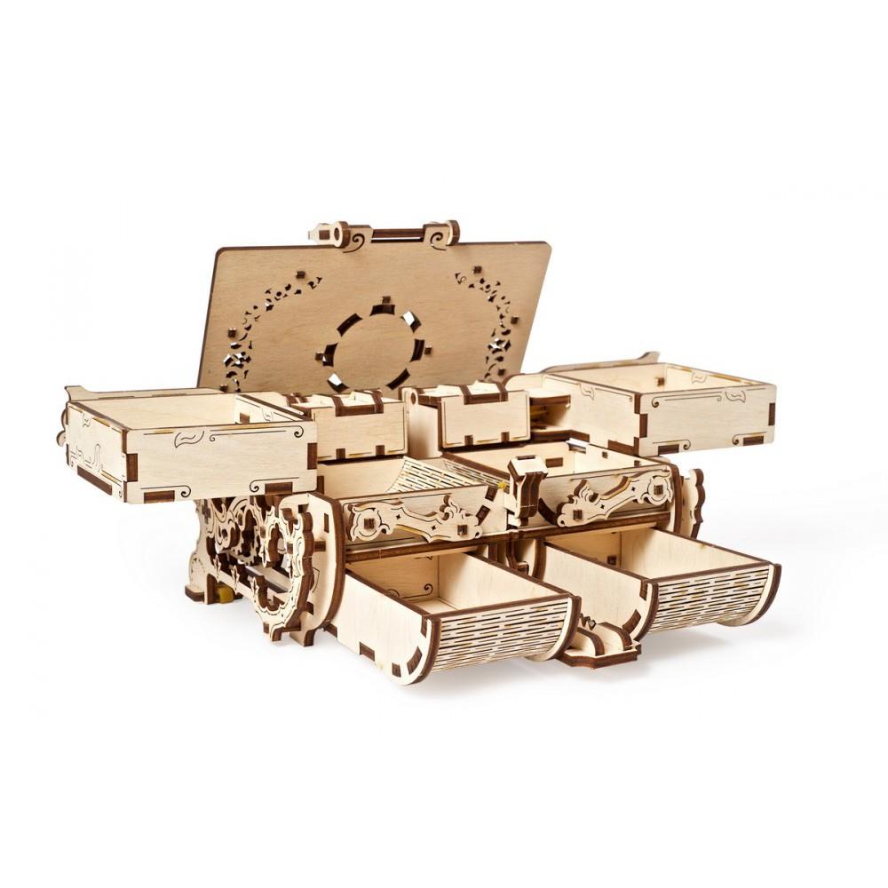 Mô Hình Gỗ Cơ Khí -  Ugears Antique box - Hộp nữ trang, Chính hãng Ugears, nhập khẩu nguyên bộ EU, mô hình lắp ráp 3D, Đồ chơi trí tuệ DYI