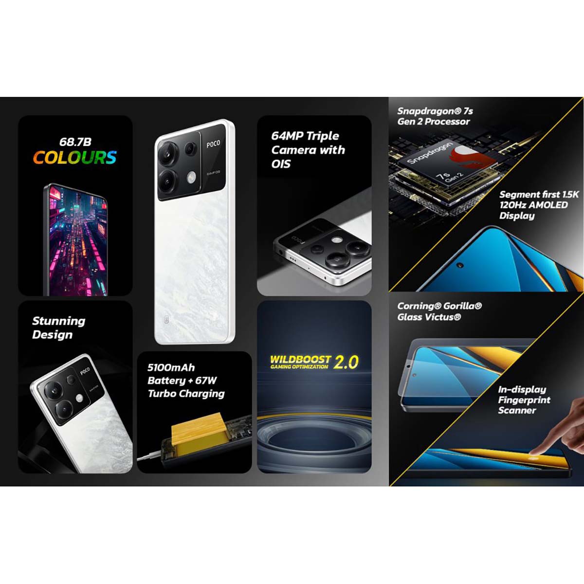 Điện Thoại POCO X6 5G (12GB/256GB) - Hàng Chính Hãng