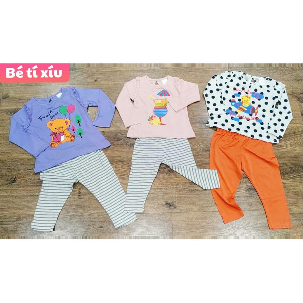 Bộ dài tay bé gái siêu yêu 100% cotton hàng xuất