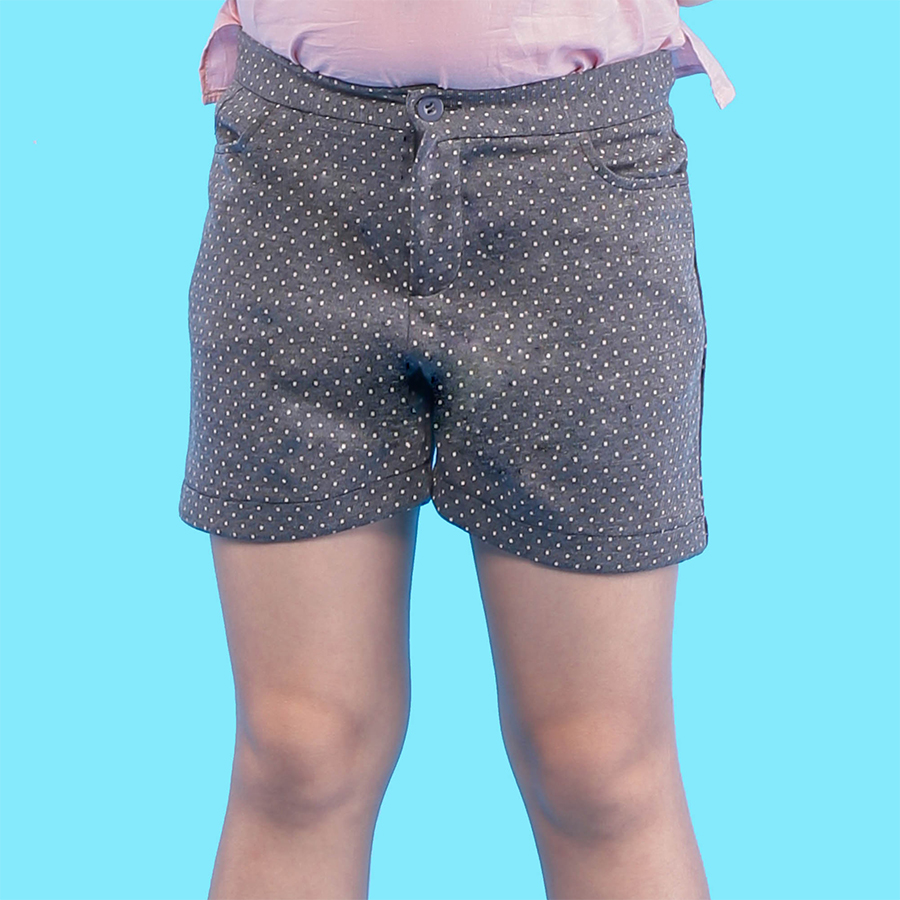 Quần Shorts Bé Gái Xám Chấm Bi Hồng Ugether UKID121