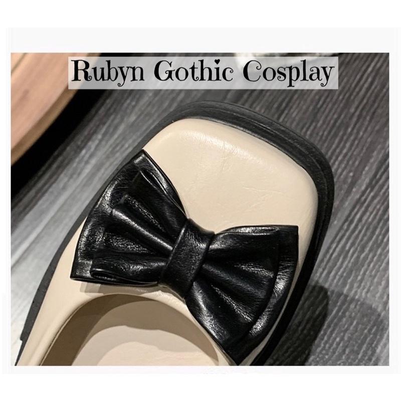 Giày Lolita Retro Đính Nơ Tiểu Thư xinh xắn ( đen, trắng) size 35-40