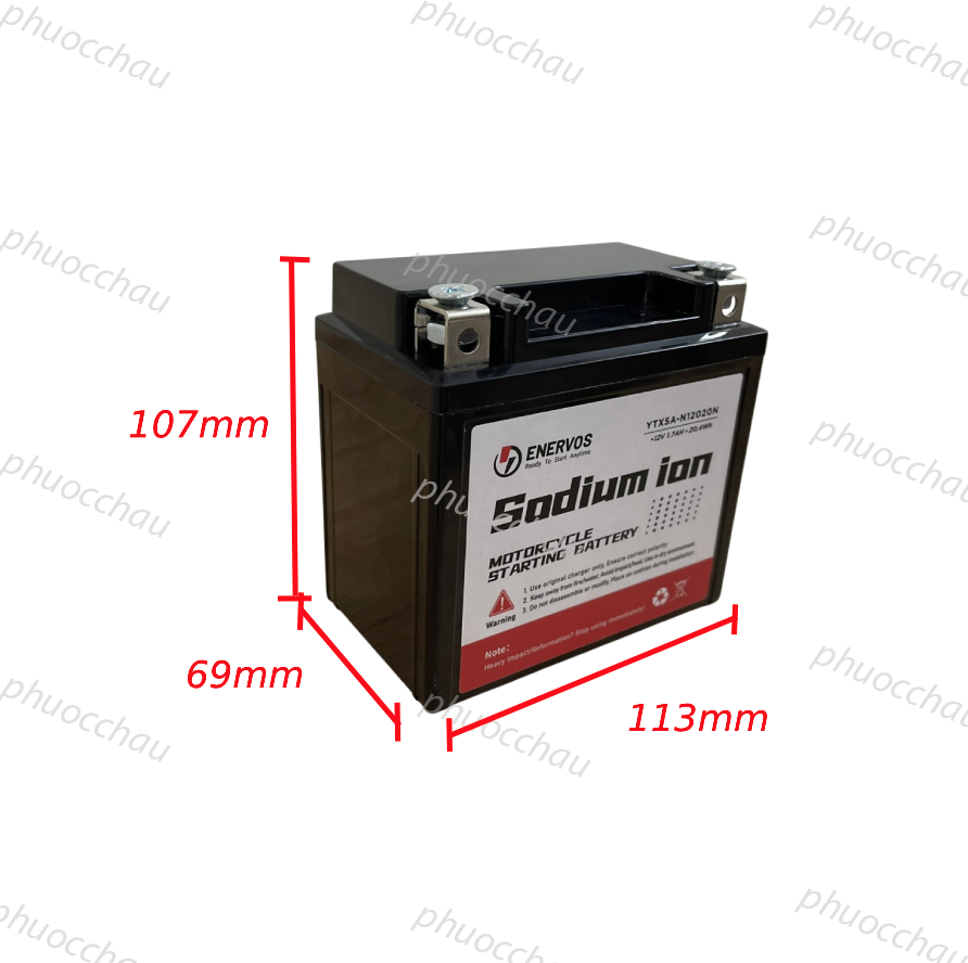 Bình Ắc Quy Xe Máy Natri iOn YTX5A 12V-5Ah, dùng cho Vision, SH Mode, Lead125, AIR BLADE125, PCX, JANUS