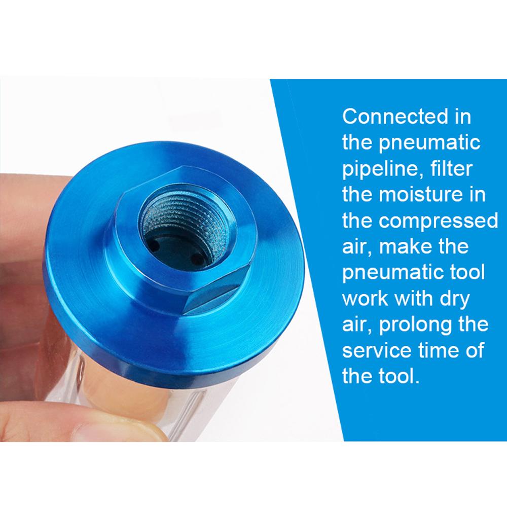 Mini 1/4'' Water Oil Separator Inline Air Hose Filter Moisture Trap Compressor Sprayer Pneumatic Painting Spraying Tool