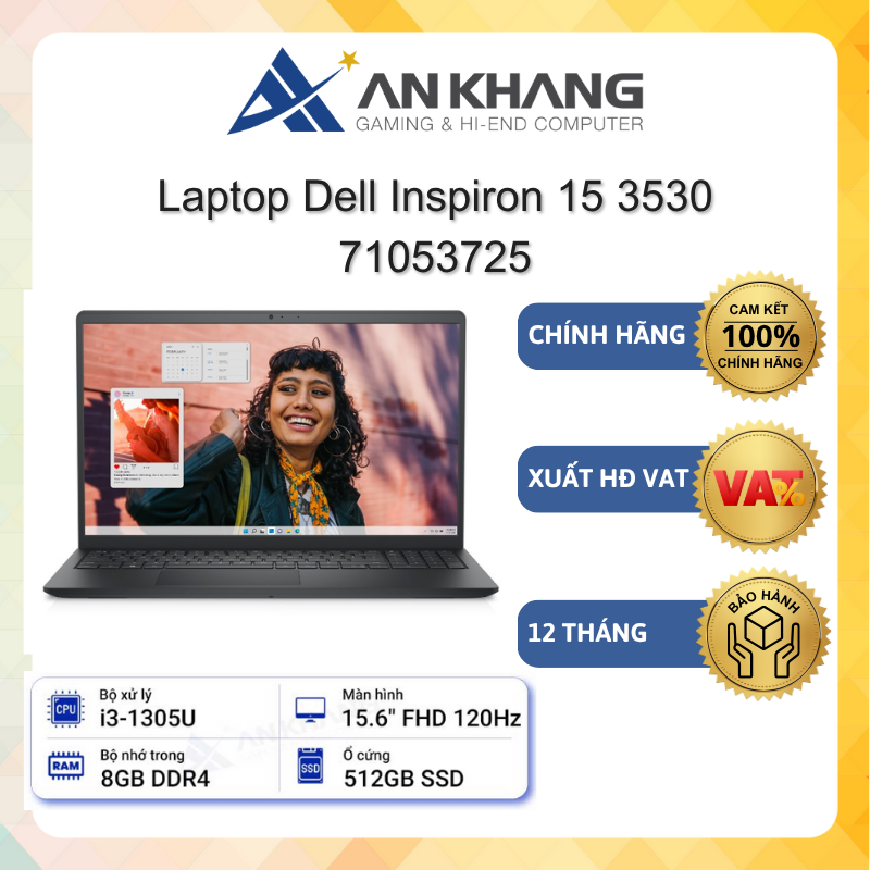 Laptop Dell Inspiron 15 3530 (Core i3-1305U| 8GB | 512GB SSD | 15.6&quot; FHD | KYHD) - Hàng Chính Hãng - Bảo Hành 12 Tháng Tại Dell Việt Nam